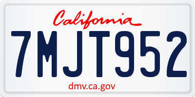 CA license plate 7MJT952