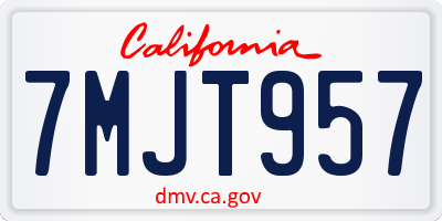 CA license plate 7MJT957