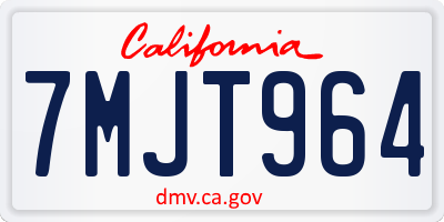 CA license plate 7MJT964