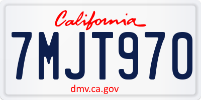 CA license plate 7MJT970
