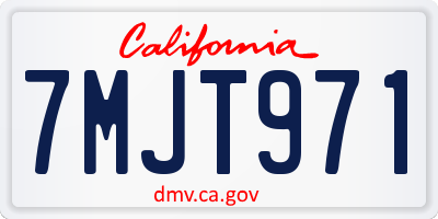 CA license plate 7MJT971