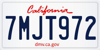 CA license plate 7MJT972