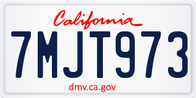 CA license plate 7MJT973