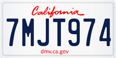 CA license plate 7MJT974