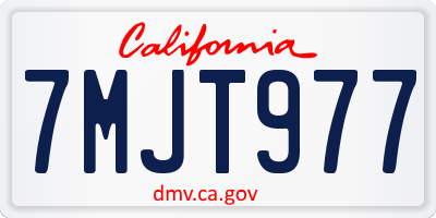 CA license plate 7MJT977