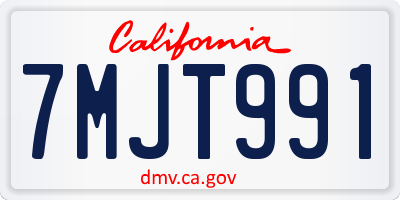 CA license plate 7MJT991