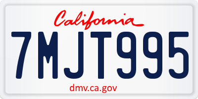 CA license plate 7MJT995