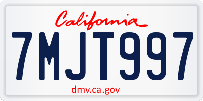 CA license plate 7MJT997