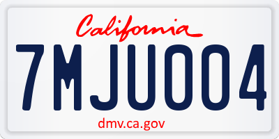 CA license plate 7MJU004