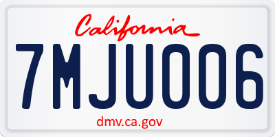 CA license plate 7MJU006