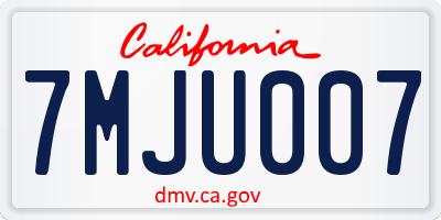 CA license plate 7MJU007