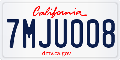 CA license plate 7MJU008