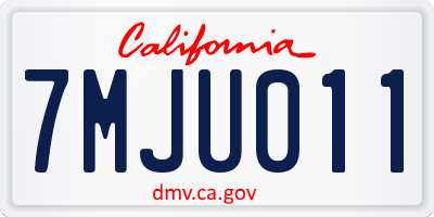 CA license plate 7MJU011