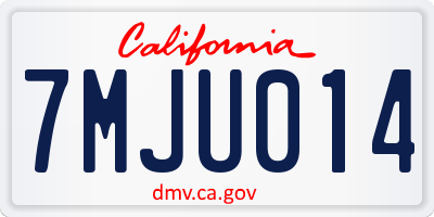 CA license plate 7MJU014
