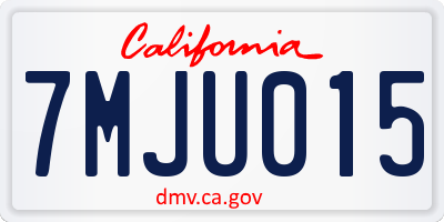 CA license plate 7MJU015