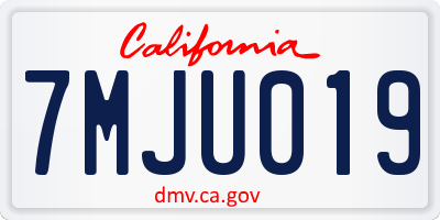 CA license plate 7MJU019