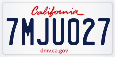 CA license plate 7MJU027