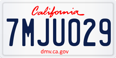 CA license plate 7MJU029
