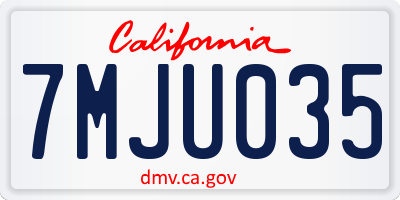 CA license plate 7MJU035
