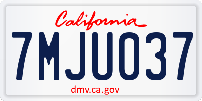 CA license plate 7MJU037