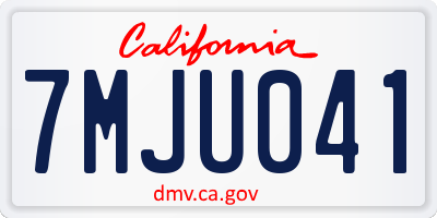 CA license plate 7MJU041