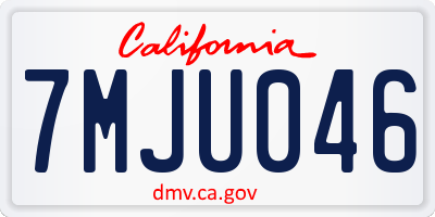 CA license plate 7MJU046