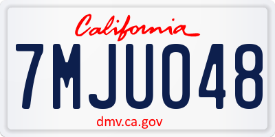 CA license plate 7MJU048