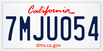 CA license plate 7MJU054