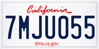 CA license plate 7MJU055