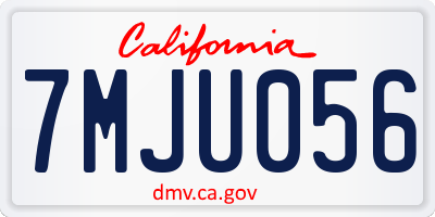 CA license plate 7MJU056