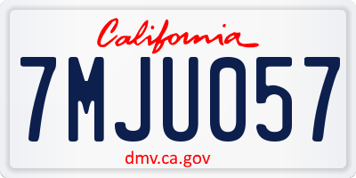 CA license plate 7MJU057