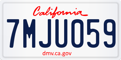 CA license plate 7MJU059