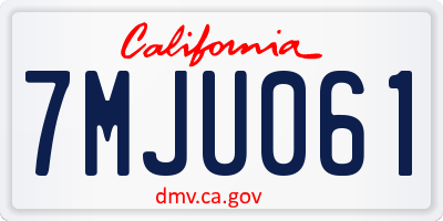 CA license plate 7MJU061