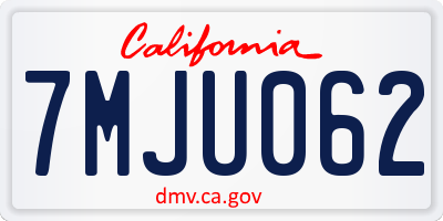 CA license plate 7MJU062