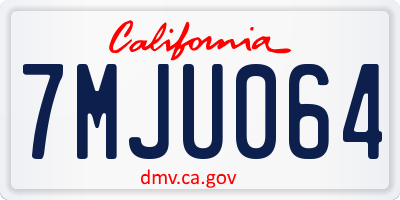 CA license plate 7MJU064