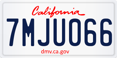 CA license plate 7MJU066