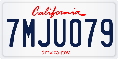 CA license plate 7MJU079