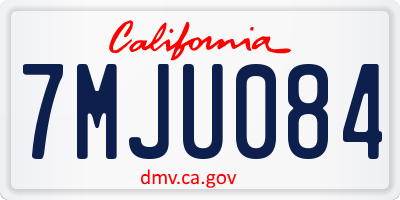 CA license plate 7MJU084
