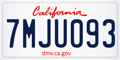 CA license plate 7MJU093