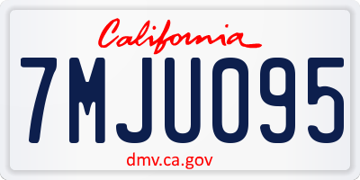 CA license plate 7MJU095