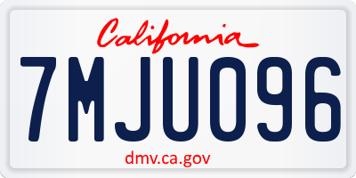 CA license plate 7MJU096