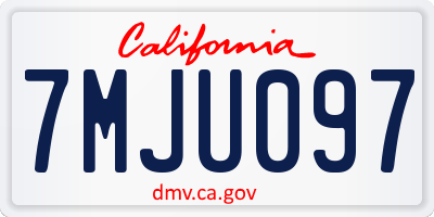 CA license plate 7MJU097