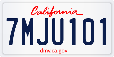 CA license plate 7MJU101