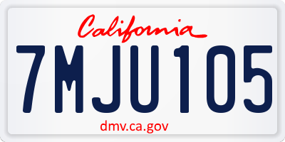CA license plate 7MJU105