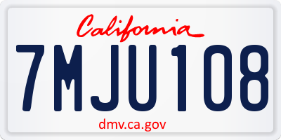 CA license plate 7MJU108