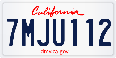 CA license plate 7MJU112