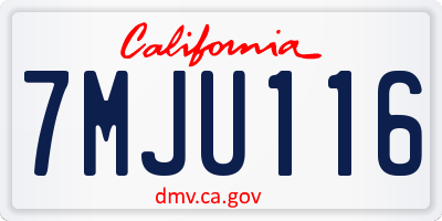 CA license plate 7MJU116
