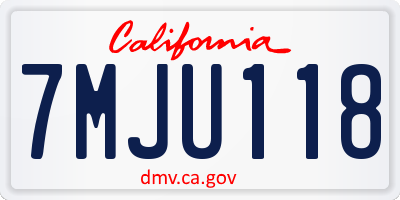CA license plate 7MJU118