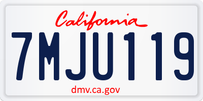 CA license plate 7MJU119