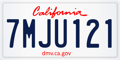 CA license plate 7MJU121